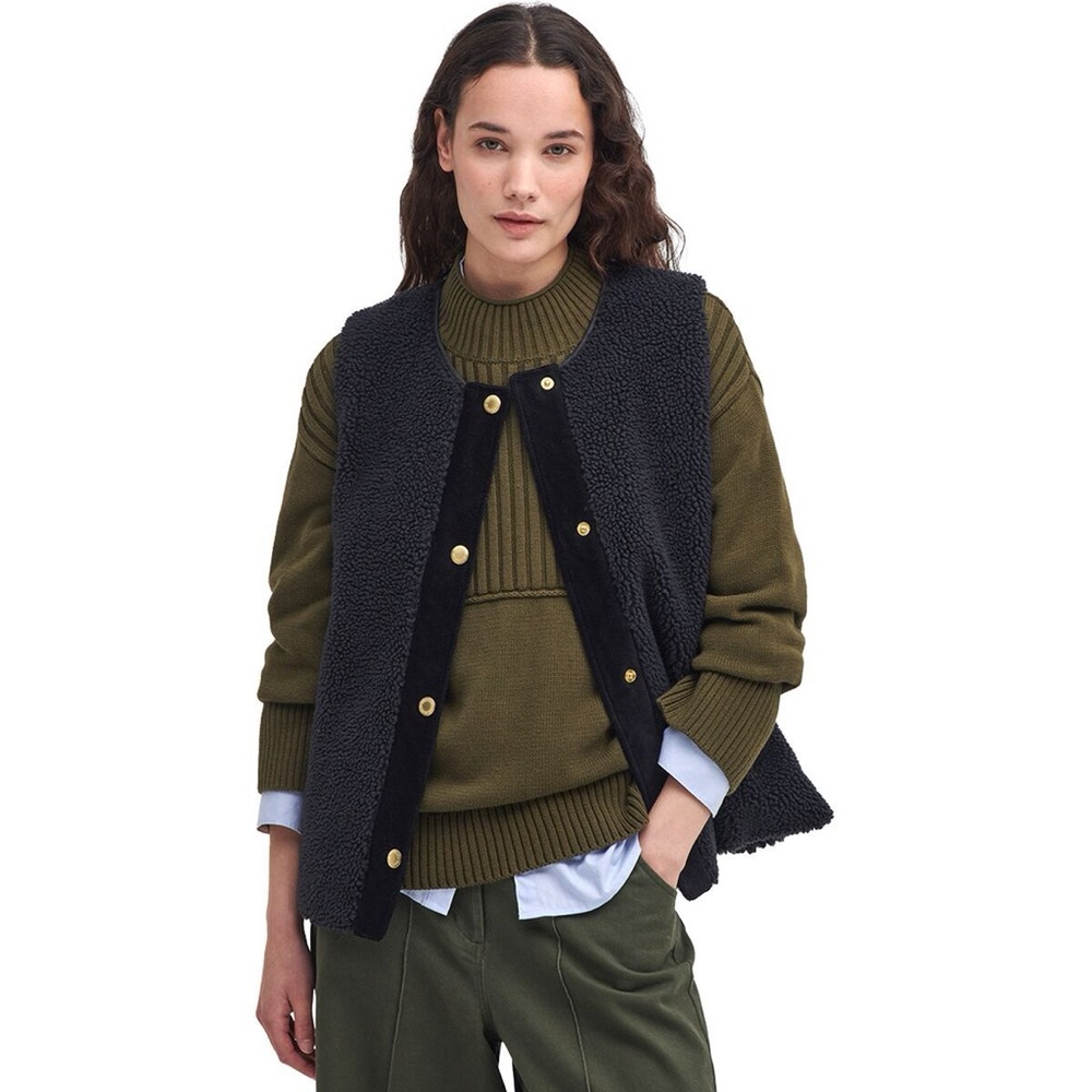 Barbour Women's Black Shearling Vest